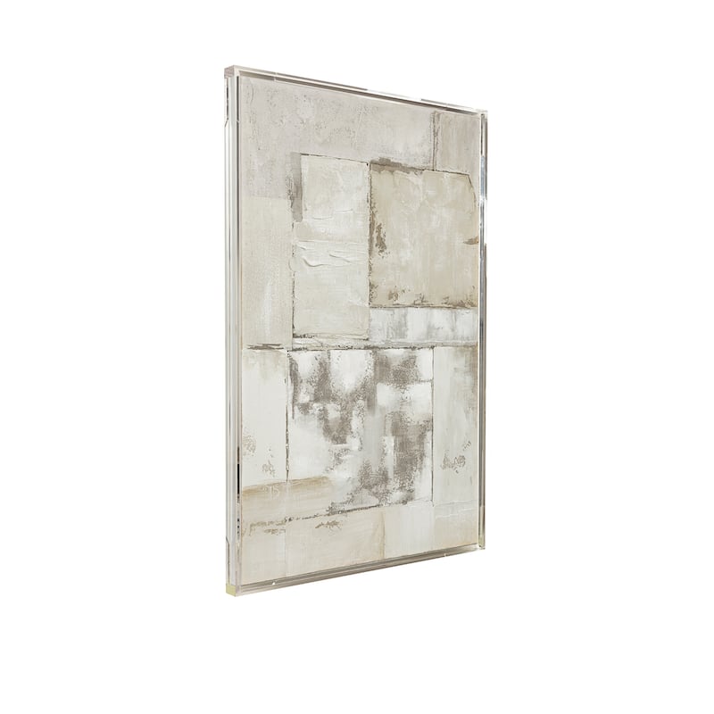Canvas Wall Art Wood Frame Textured Abstract Accent - 60" Multi
