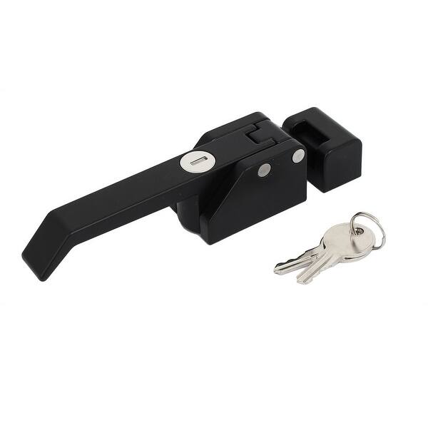 Unique BargainsFreezer Cooler Door Zinc Alloy Releasing Keyed Pull Handle Latch Lock Black Bed