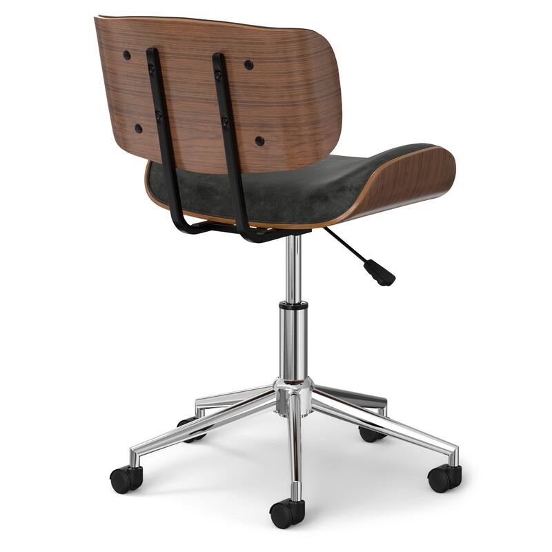 WYNDENHALL Perry Swivel Adjustable Executive Computer Bentwood Office Chair - 22 W x 25 D x 34.1 H