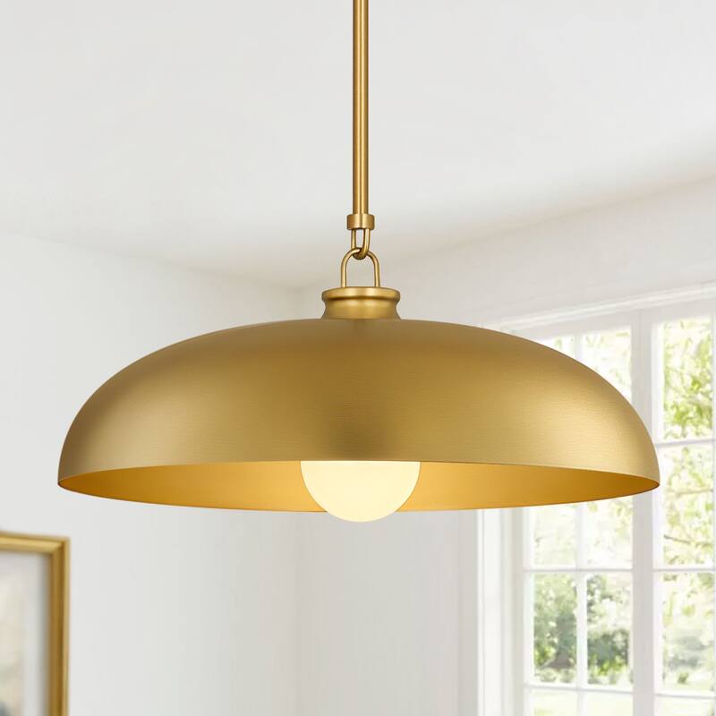 1-Light Farmhouse Metal Dome 15.7inch Kitchen Hanging Pendant Lights