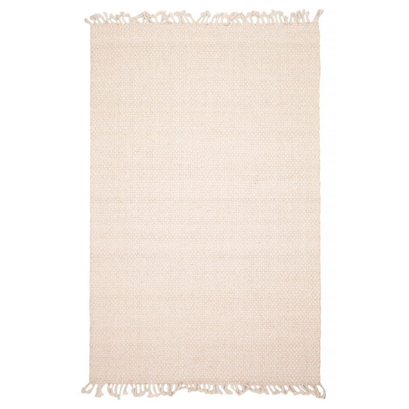 ECARPETGALLERY Braid weave Sienna Beige Wool Rug - 5'0 x 7'11 - Beige - 5'0 x 7'11