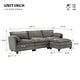 preview thumbnail 15 of 13, L-Shaped Corduroy Corner Sofa with Storage Armrest Cushions, Modular Cloud Sofa, 3-Seat Sectional