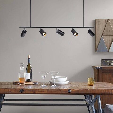 5 - Light Modern Metal Black Linear Pendant Track Lighting