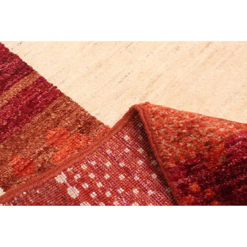 ECARPETGALLERY Hand-knotted Peshawar Ziegler Cream, Dark Copper Wool Rug - 5'6 x 8'0