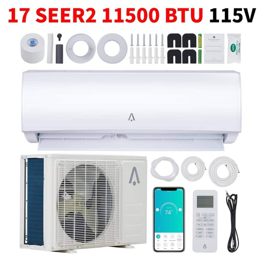 115V 17 SEER2 11500 BTU Wifi Enabled Mini Split Air Conditioner, AC Unit & Heater for 550 Sq.Ft. - N/A