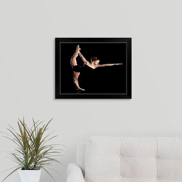 "The standing bow pose, Dandayamana Dhanurasana" Black Framed Print
