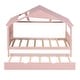preview thumbnail 6 of 15, Pink Twin Size Solid Wood House Bed with Trundle & Storage