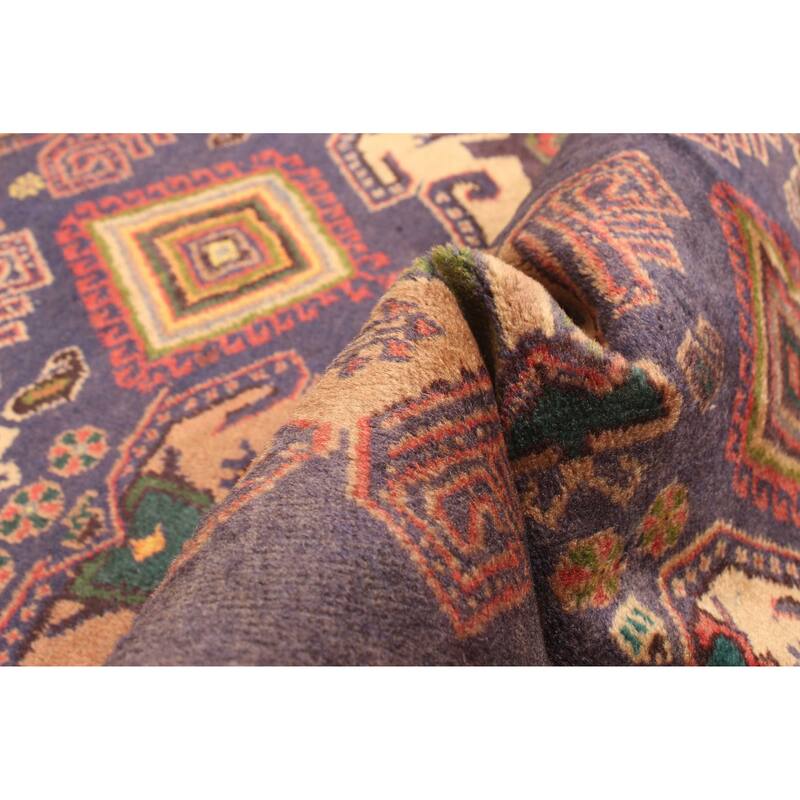 ECARPETGALLERY Hand-knotted Teimani Dark Navy Wool Rug - 2'8 x 6'3