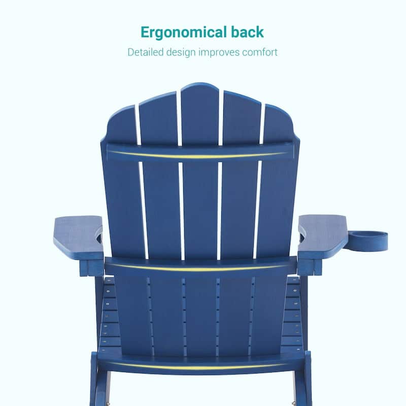 Bonosuki Folding Adirondack Chair Patio Outdoor Plastic Fire Pit Chair
