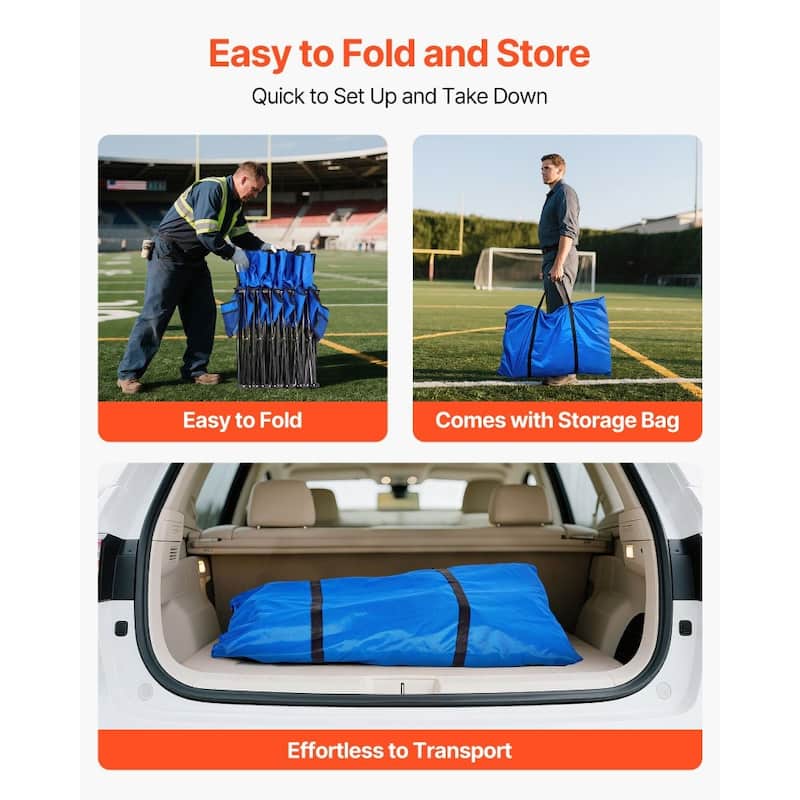 Foldable Team Bench with 600D Oxford Fabric Sturdy Iron Frame for Sports and Outdoor Use