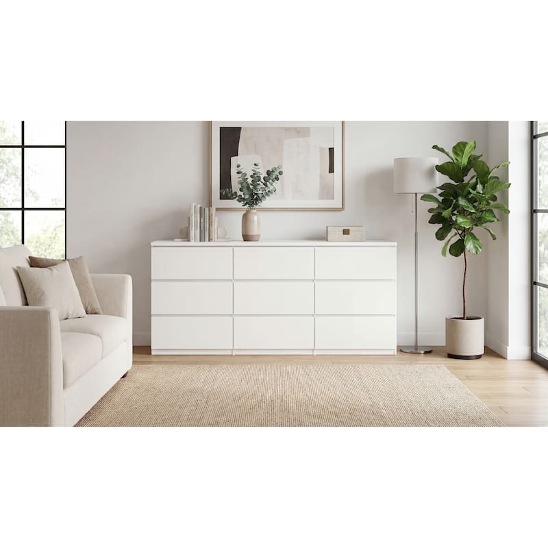 9-Drawer Dresser Chest of Drawers, White Living Room Clothing Storage Cabinet Organizer Wardrobe Armoire Closet 9-Drawer Dresser Chest of Drawers, White Living Room Clothing Storage Cabinet Organizer Wardrobe Armoire Closet
