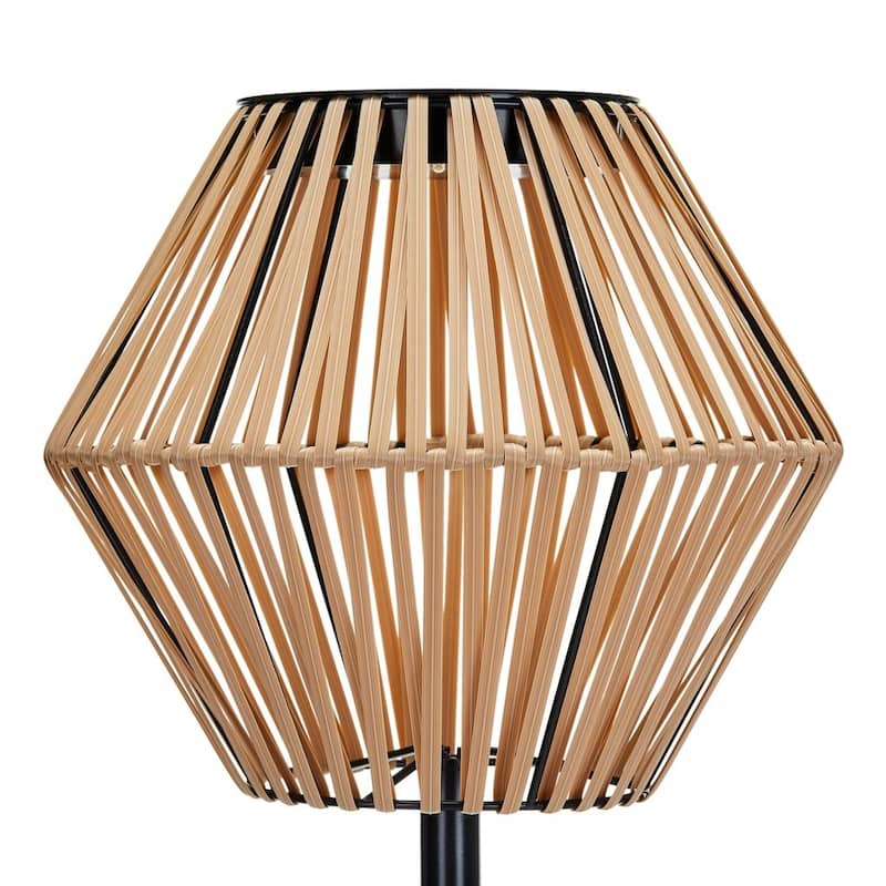 Outdoor 47 "Solar Powered Rattan Stand Up Lamp for Outdoors
