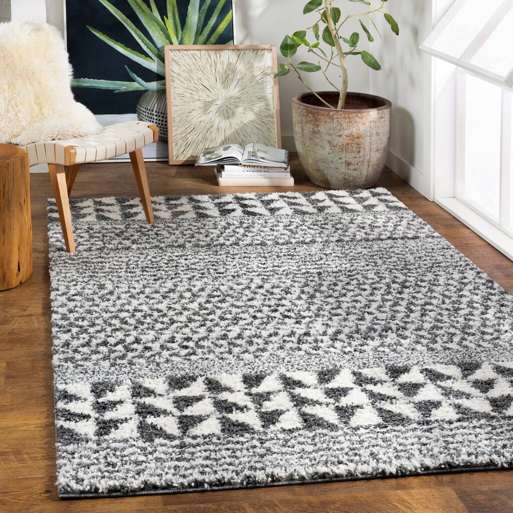 Marlie Nordic Stripe Plush Area Rug