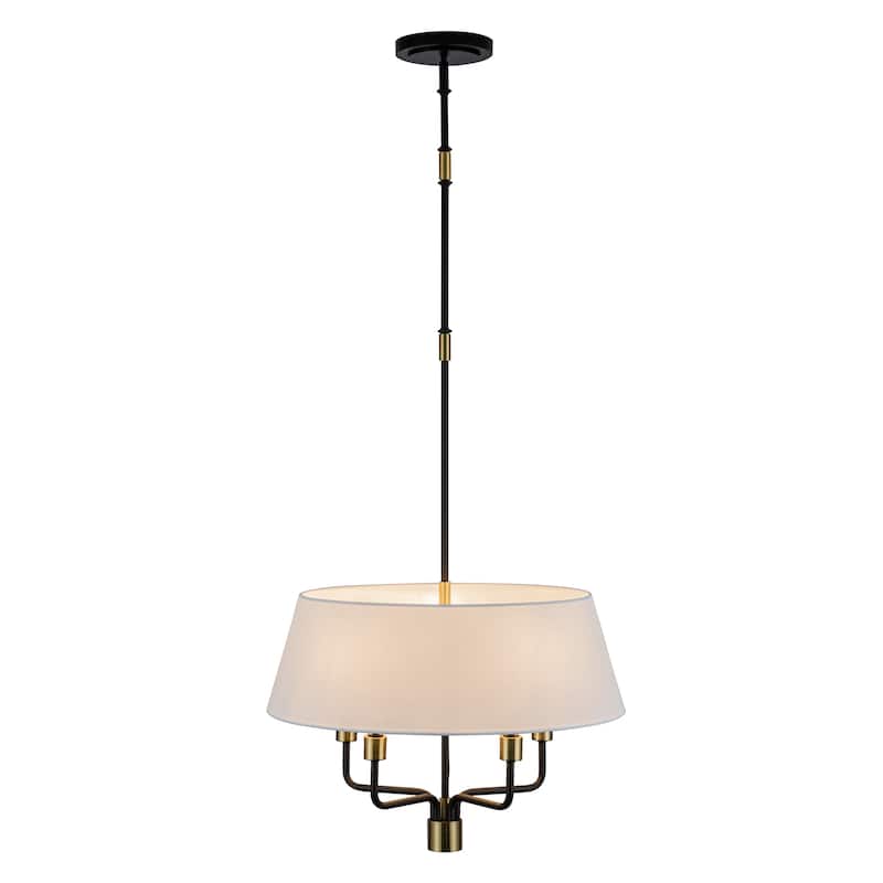 Artcraft Providence 5-Light Pendant - Black with Brushed Brass Accent