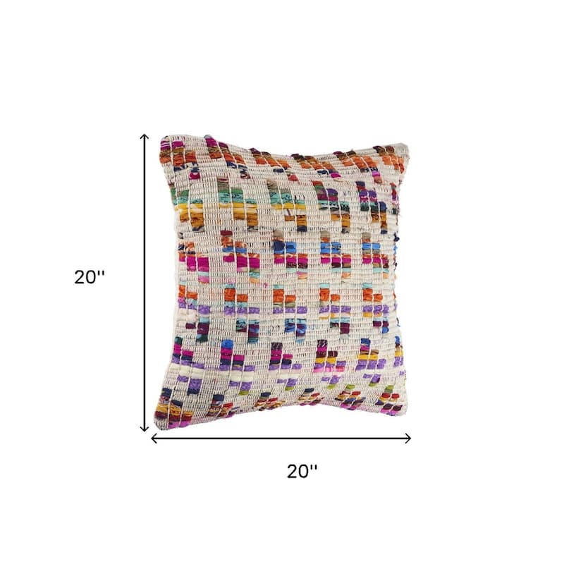 Set of Two Brown Eclectic Cotton Throw Pillow