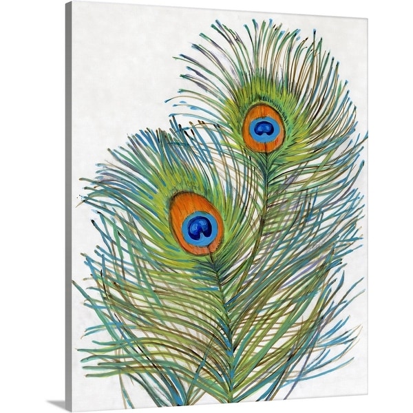 "Vivid Peacock Feathers I" Canvas Wall Art