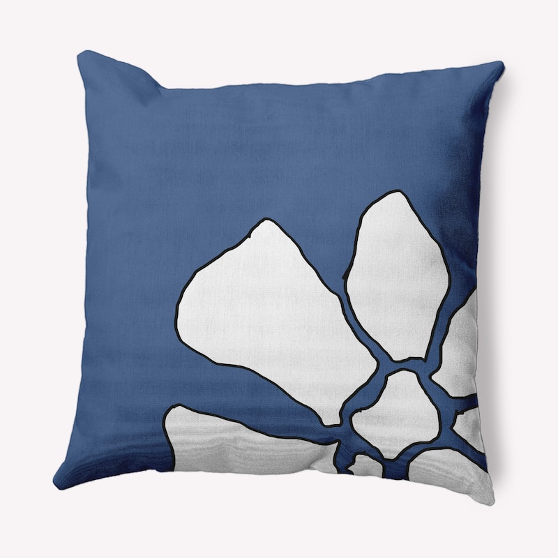 Petal Lines Indoor/Outdoor Throw Pillow - 20" x 20" - Blue