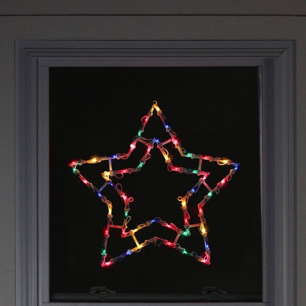 Shop 16 Multi Color Lighted Star Christmas Window Silhouette