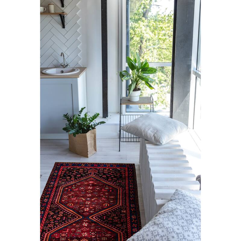 ECARPETGALLERY Hand-knotted Andelz Dark Red Wool Rug - 4'8 x 9'9