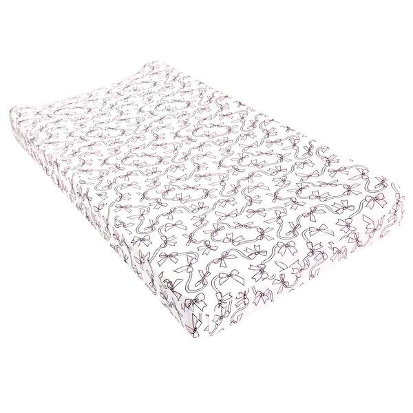 slide 1 of 1, Hudson Baby Infant Girl Changing Pad Cover, Pink Bows, One Size - Pink Bows Cotton - Pink Bows