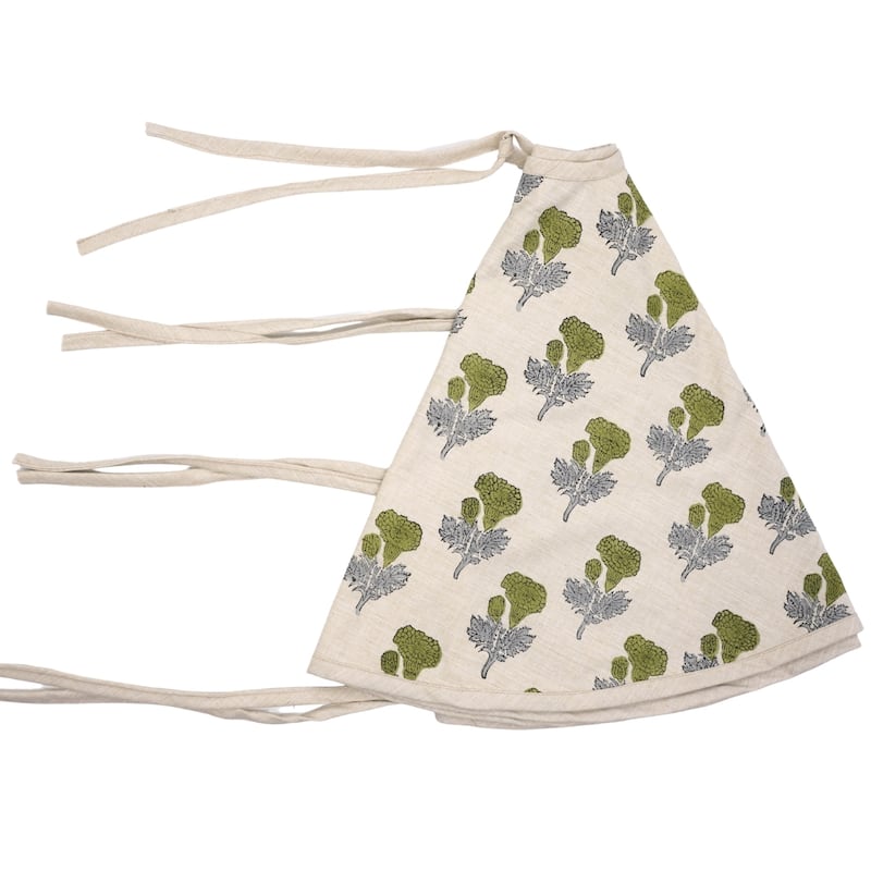 Fabdivine Block Print Linen Blend Home Decor Christmas Tree Skrit