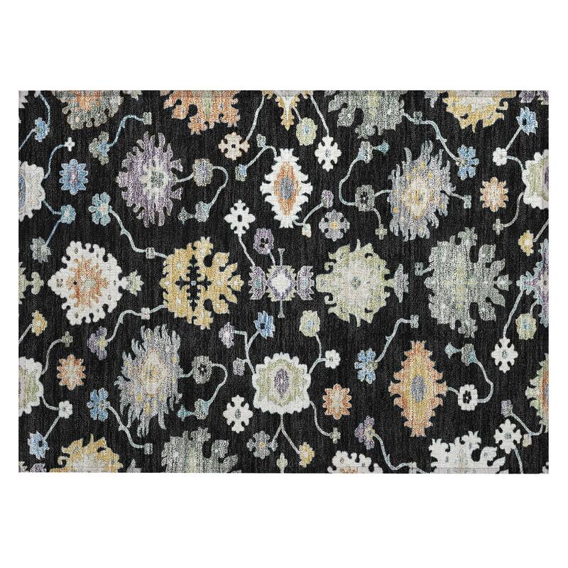 Machine Washable Indoor/ Outdoor Traditonal Delhi Chantille Rug