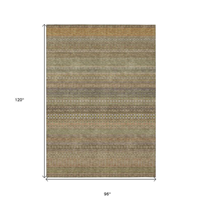 Pafi Stripe Weather Resistant Blended Style Outdoor Rug