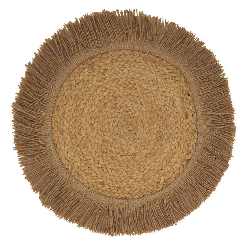 Fringe Design Jute Placemats (Set of 4) - 13"x13"