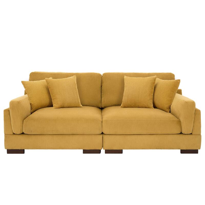 90" Corduroy Modular Sofa Reclining Sectional
