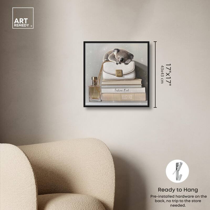 Koala on Fashion Books Canvas by Art Remedy