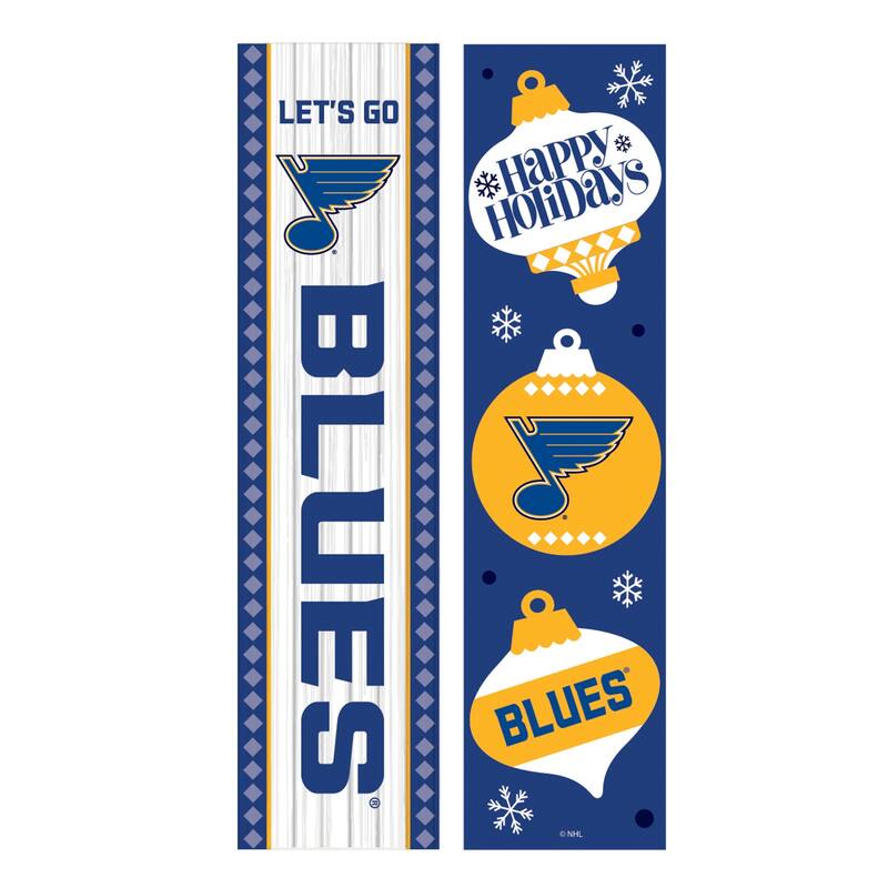 47" Double Sided Seasonal Porch Leaner, St Louis Blues - 47" x 11.25"