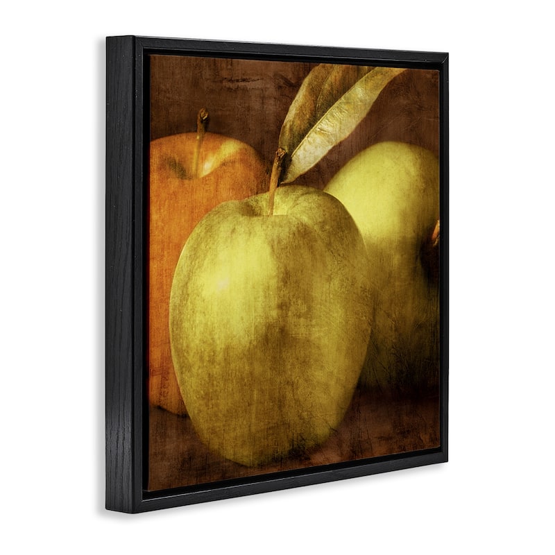 Stupell Vintage Apples Close Up Framed Floater Canvas Wall Art Design By Caroline Kelly