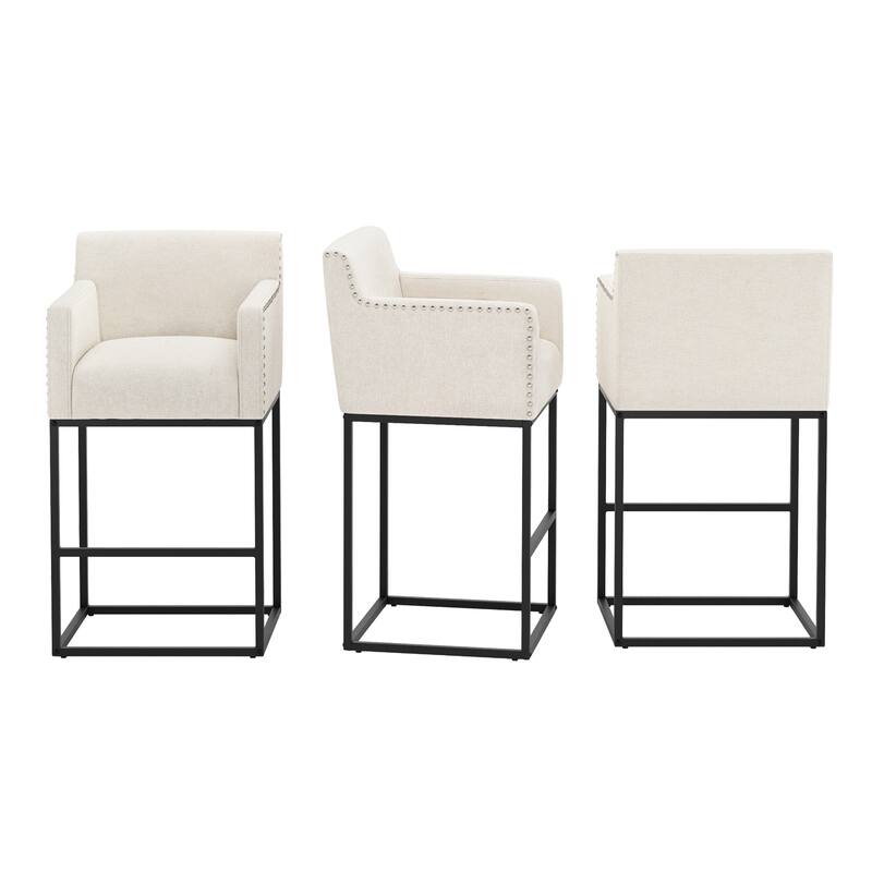 Modern Counter Height Bar Stools Fabric Upholstered Counter Stool