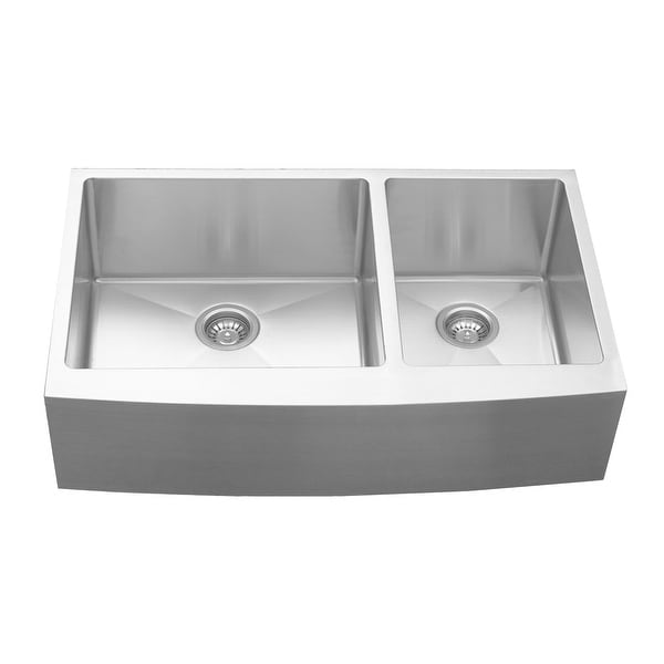Karran Stainless Steel 36 in. Farmhouse/Apron Double bowl 60/40 Sink. Opens flyout.