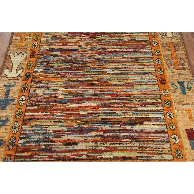 Multicolor Abstract Moroccan Oriental Area Rug Handmade Wool Carpet - 5'9" x 7'9"