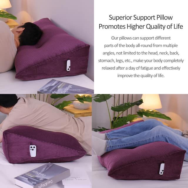 WOWMAX Large Reading Wedge Headboard Pillow for Bed Rest Back Support