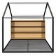 preview thumbnail 14 of 30, Metal PlayHouse Bed Frame with Shelves and LED Warm Lighting