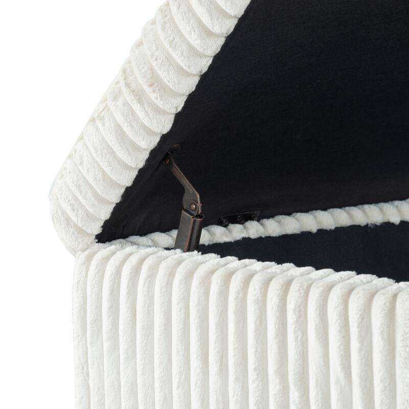SAFAVIEH Couture Lynzie Plush Corduroy Storage Bench - 55"W x 21"D x 19"H