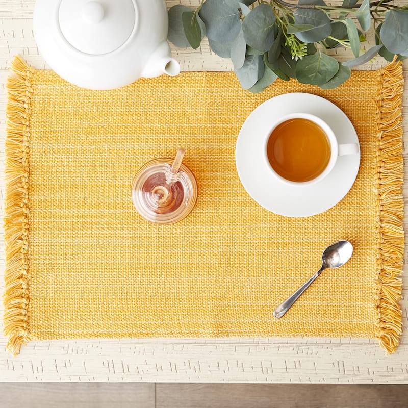DII Variegated Redwood Fringe Placemat Set/6