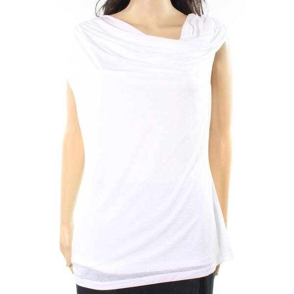 Shop Laundry New Optic White Womens Size Medium M Draped Cowl Neck