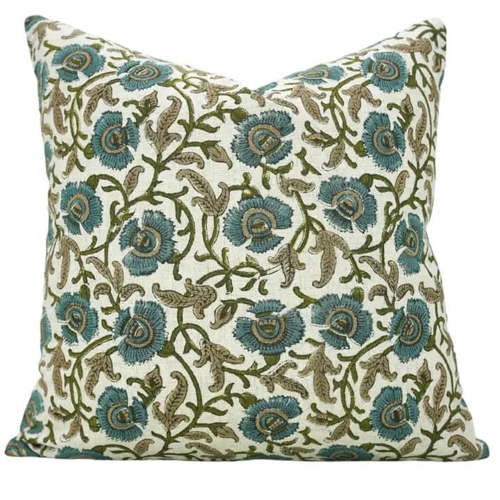 Handcrafted block print floral Pllow cover - Vanshika
