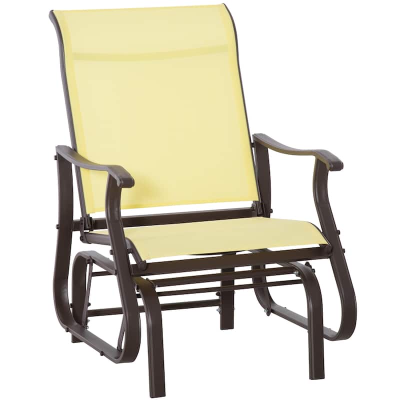 Outdoor Mesh Rocking Chair,Patio Swing Glider Chair with Steel Frame