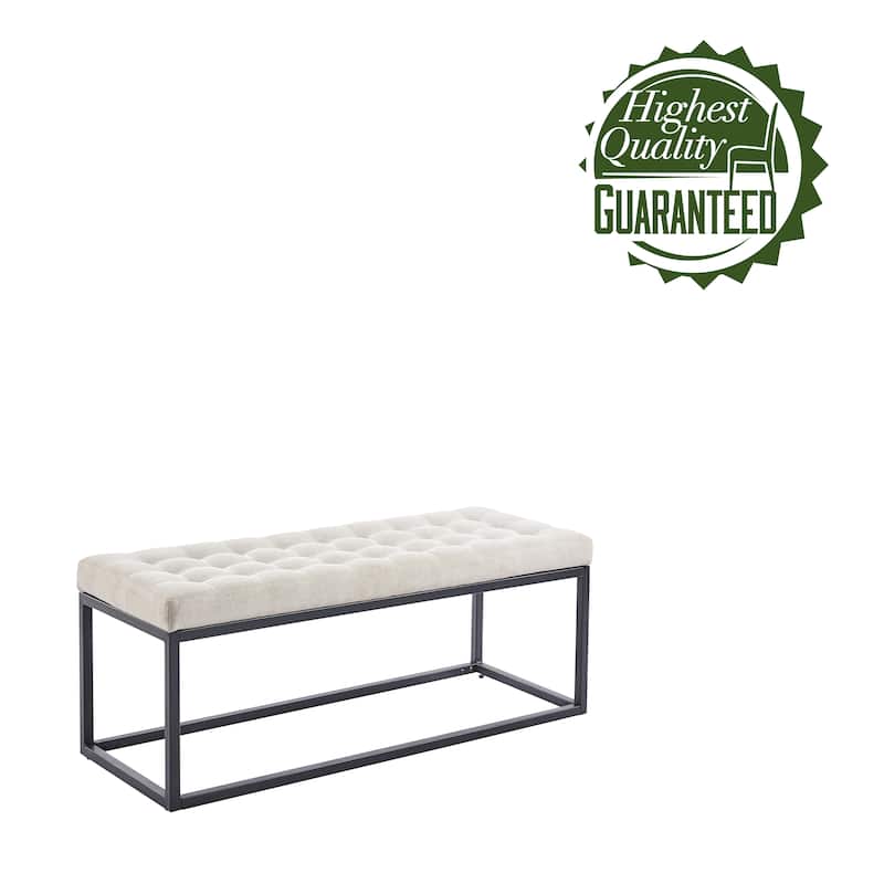 Porthos Home Vera Fabric Bench with Steel Base