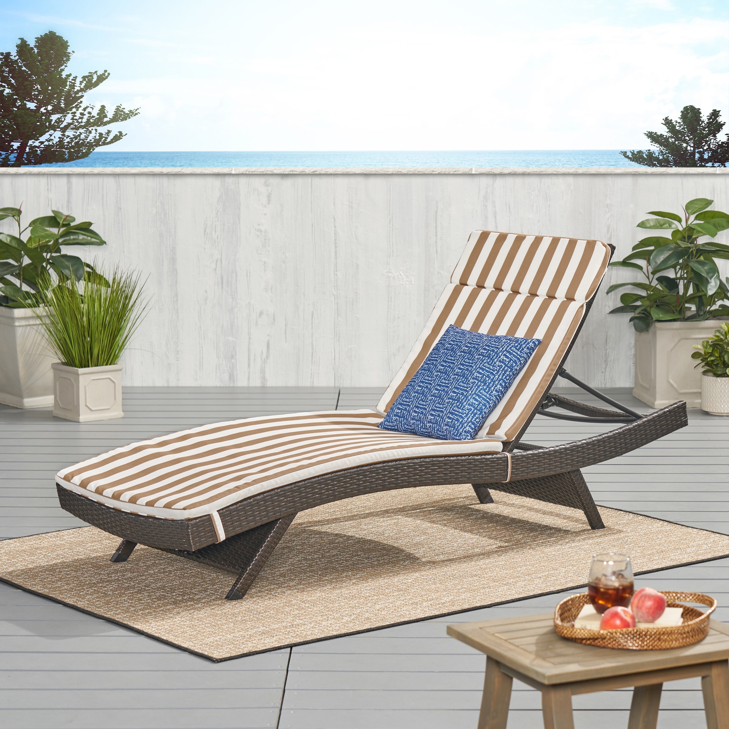 Salem wicker adjustable chaise lounge deals