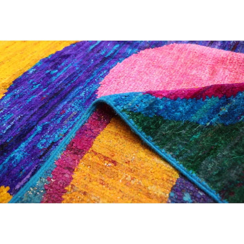 ECARPETGALLERY Hand-knotted Opulence Multi Color Silk Rug - 4'11 x 7'3