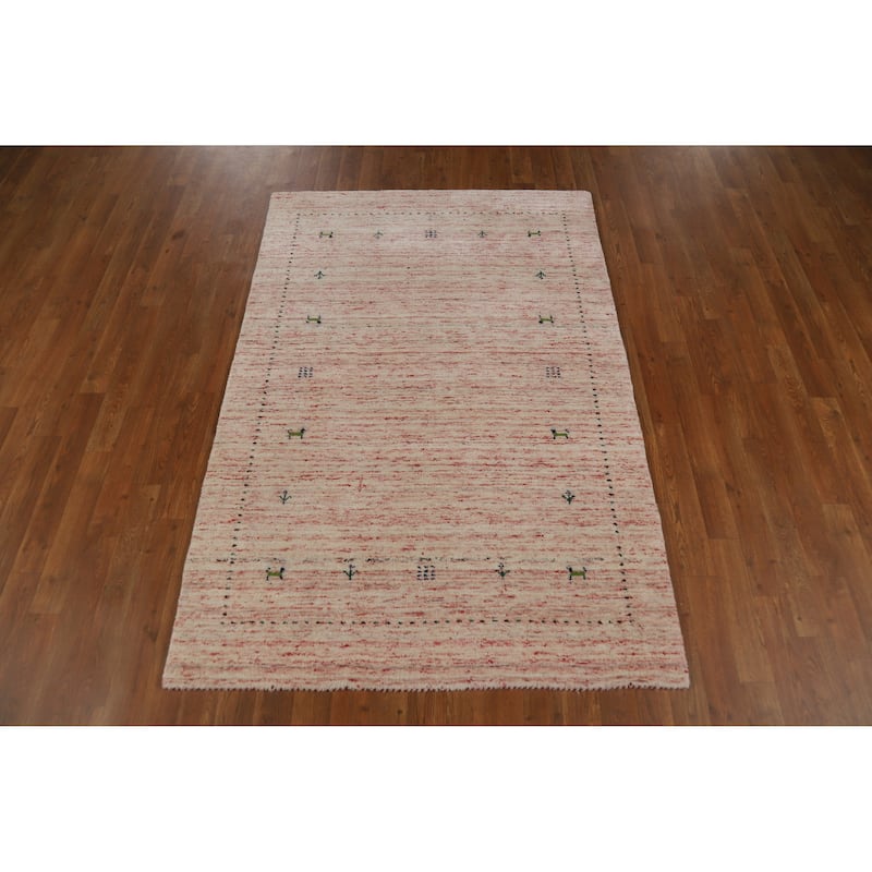 Gabbeh Indian Rug Handmade Multi-Color Tribal Wool Carpet - 3'10" x 5'8"
