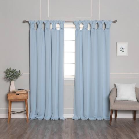 Aurora Home Thermal Insulated Blackout Knotted Tab Curtains