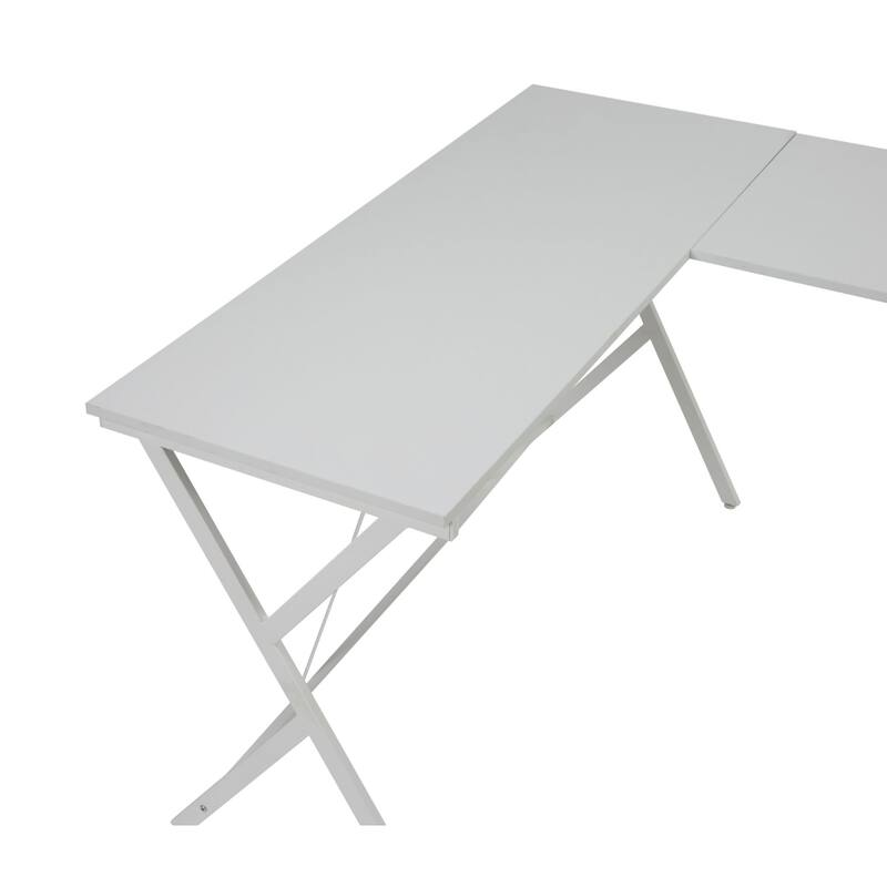 L Shaped Wood Computer Desk with Computer CPU Holder