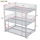 preview thumbnail 5 of 8, Full Size Steel Triple Bunk Bed with Full-Length Guardrails and Two Ladders, Convertible Design