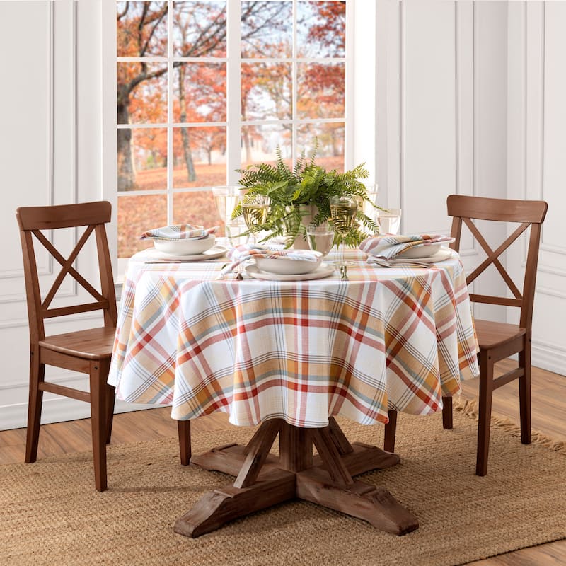 Seneca Plaid Harvest Cotton Tablecloth